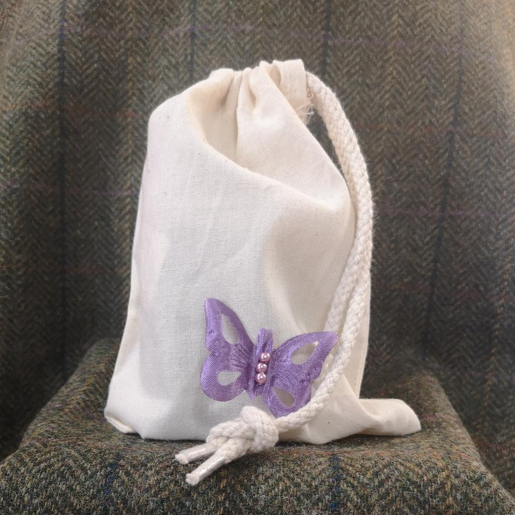 Cream coloured cotton drawstring bag 